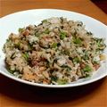 samemoon's cooksnap of when they made 息子も絶賛♪春菊たっぷりガリバタ炒飯♡.