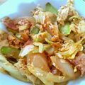 もこもこかなこ's cooksnap of when they made アスパラベーコン新タマネギのたまご炒め.