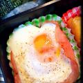いしかわりか's cooksnap of when they made 息子のお弁当♬時短ハム卵♬.
