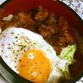 ゆきちゅー's cooksnap of when they made 梅味噌ニンニクだれでガッツリ☆鶏肉丼.