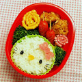 mirea876's cooksnap of when they made キャラ弁＊ペタペタキティちゃん.
