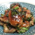 Fire-King's cooksnap of when they made にら団子と葱の甘辛焼き煮.