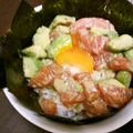 きりこっく's cooksnap of when they made アボカドサーモン丼.