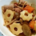 mufuron's cooksnap of when they made 豚肉・ちくわぶ・舞茸の煮物.