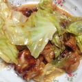 huu_ka's cooksnap of when they made 鶏とｷｬﾍﾞﾂの甘辛酢みそ.