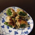 ポメちょん's cooksnap of when they made 黒胡椒香る☆菜の花の鶏皮巻き☆.