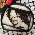 namimocchi's cooksnap of when they made αオブ海苔で簡単モノクロキャラ弁シート.