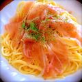 ヒロナ１０３'s cooksnap of when they made クリームチーズと生ハムのパスタ.