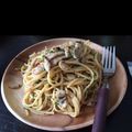まゆちょこり's cooksnap of when they made ♡豚ごぼうのゴマドレパスタ♡.