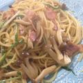 雪姫まどか's cooksnap of when they made ベーコンとしめじと水菜の和風パスタ.