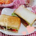 ☆ポメ☆'s cooksnap of when they made ☆ハムチーズサンドイッチ☆.