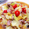 トシコのムスメ's cooksnap of when they made ﾐﾆﾄﾏﾄと豚肉の塩だれ炒め.