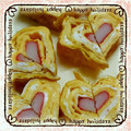 kiiyno's cooksnap of when they made お弁当カニカマでハートの形の出し巻き卵♡.