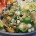 めかにか's cooksnap of when they made オクラのお浸し梅乗せ.