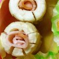 ma___111's cooksnap of when they made キャラ弁の残りハムでちくわのお花.