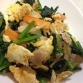 リラッすぬ's cooksnap of when they made 簡単!豚バラと卵とホウレン草炒め.
