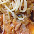 Koko38's cooksnap of when they made 茄子とトマトのクリームパスタソース.