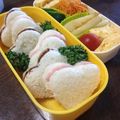 こうへい1206's cooksnap of when they made ハートのランチパック風★サンドイッチ弁当.