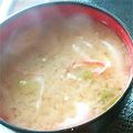 カナカナひぐらし's cooksnap of when they made かにかまのお味噌汁♪.