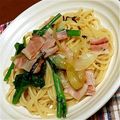 ＊いまぴぃ＊'s cooksnap of when they made 菜の花とベーコンの和風パスタ.