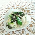 まくのうち's cooksnap of when they made お上品♪おくらとえのきの、のりお浸し☆.