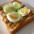 でかおちば's cooksnap of when they made カレー♡たまごトースト.