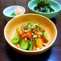 しじみごはん's cooksnap of when they made きゅうりと人参の✿ピーから和え.