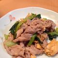 マキ＠マキ's cooksnap of when they made 豚肉と小松菜のガーリック塩炒め.