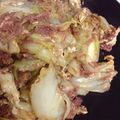 luke1126's cooksnap of when they made キャベツとコンビーフの卵炒め.