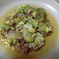 まっちゃんチャン　's cooksnap of when they made 時短◆挽肉とキャベツ、白菜の卵とじ◆節約.
