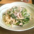 MICKきっちん's cooksnap of when they made 椎茸とほうれん草のクリームスパゲッティ.