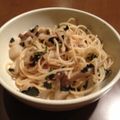 myimyu's cooksnap of when they made ★カブの葉＆しめじで簡単和風パスタ.