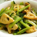 ポコＰＯＫＯ's cooksnap of when they made 簡単♡小松菜と厚揚げ 蓮根のさっと炒め.