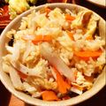 egamin's cooksnap of when they made 圧力鍋・揚げとこぼうの炊き込みご飯.