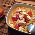 Nele's cooksnap of when they made 生トマトとチキンのスープパスタ.
