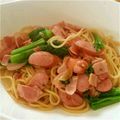 あー娘's cooksnap of when they made からし菜・菜の花のペペロンチーノ.