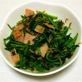 まりたま's cooksnap of when they made ∮ クレソンとじゃこのベーコンღ炒め ∮.