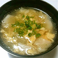 もねもこ's cooksnap of when they made 余った餃子の皮で中華風たまごスープ.