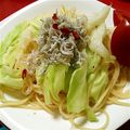 orun's cooksnap of when they made 春キャベツとシラスで和えパスタ.