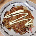 mihane9265's cooksnap of when they made 香ばし桜えびのネギだく素麺お焼き.