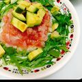 monex's cooksnap of when they made ごまが香る！アボカドと水菜のネギトロ丼.