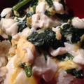 おちびのミィ's cooksnap of when they made 卵ふわふわ☆豆腐とほうれん草の卵丼.