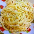 ◎りえぽん◎'s cooksnap of when they made 一人分ランチ☆簡単たらこパスタ.