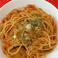 mamajiro's cooksnap of when they made ＊茄子のトマトクリームパスタ＊.