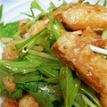 いちごしぇぃく's cooksnap of when they made 焼き油揚げと水菜の和え物.