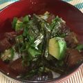 Yooboo's cooksnap of when they made マグロのオクラネギアボガド和え丼.