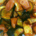 gemkaachan's cooksnap of when they made 茄子とウインナーの炒め蒸し.