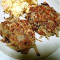 （●´ω｀p【M】q's cooksnap of when they made ヘルシー!鶏ムネのパリパリごぼうバーグ♫.
