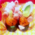 ほーちあん's cooksnap of when they made お内裏様とお雛様：簡単キャラ弁おかず.