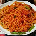 mihosky☆'s cooksnap of when they made アスパラとベーコンたっぷりナポリタン。.